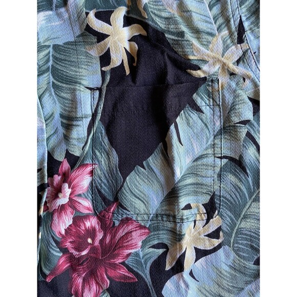 Kona Malia Shirt‎ Mens Med Black Floral Short Sleeve Button Up Tropical Hawaiian - Picture 4 of 9